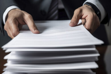 Front View Lawyer Working With Documents